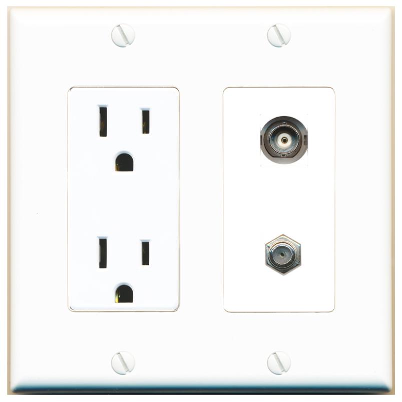 BNC COAX Wall Plate [White]