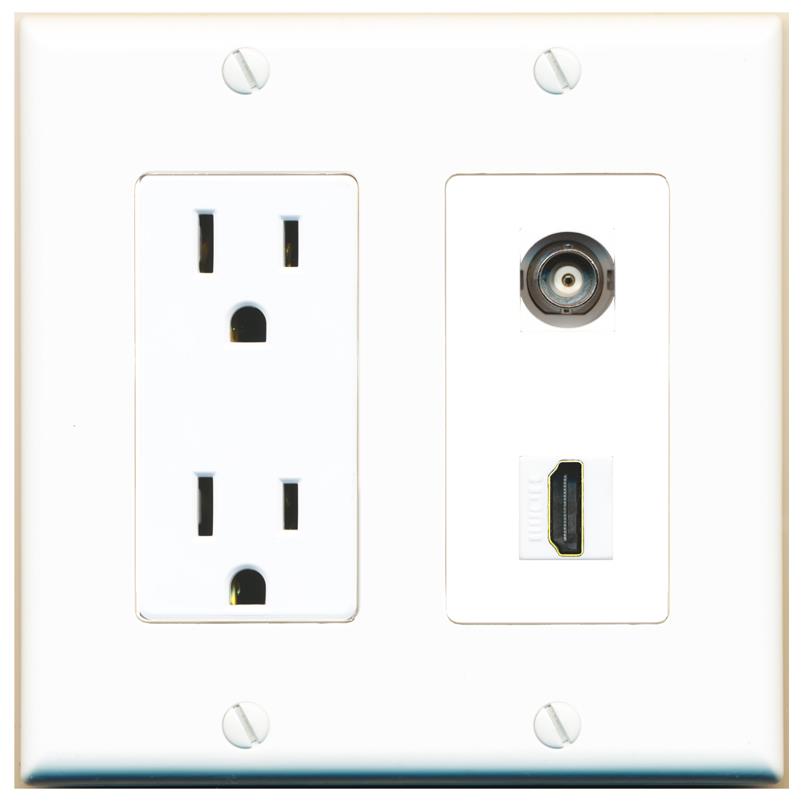 BNC HDMI Wall Plate [White]