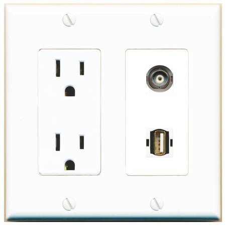 BNC USB2 Wall Plate [White]