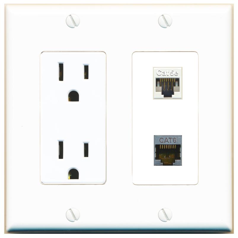 CAT5E CAT6-SHIELDED Wall Plate [White]