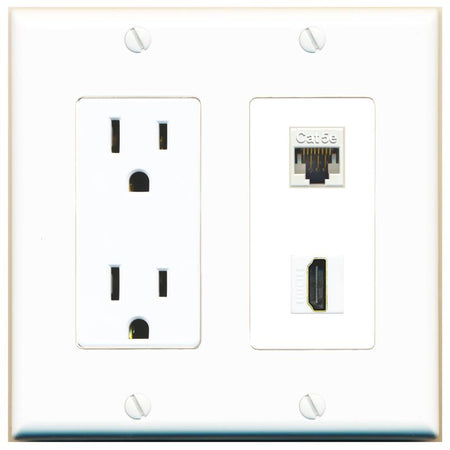 CAT5E HDMI Wall Plate [White]