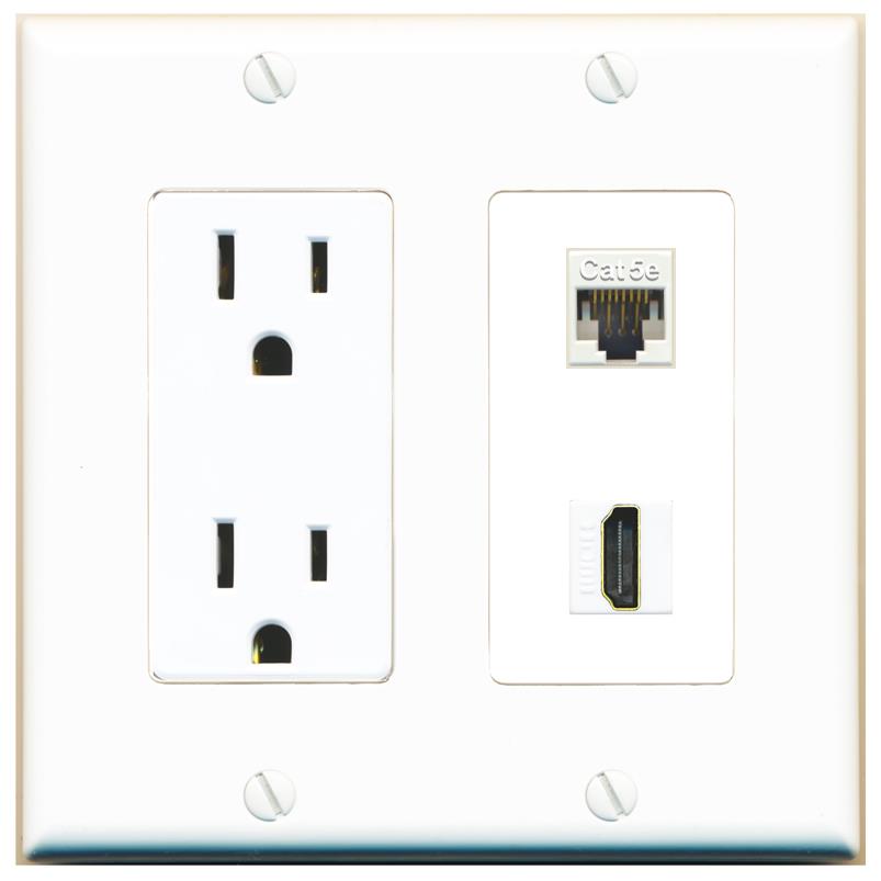 CAT5E HDMI Wall Plate [White]