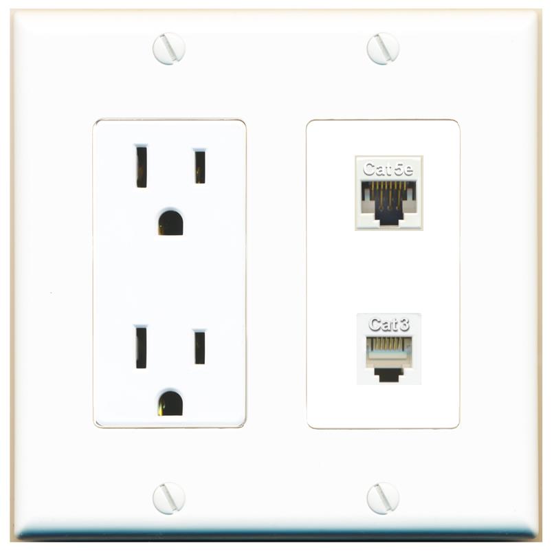 CAT5E PHONE Wall Plate [White]