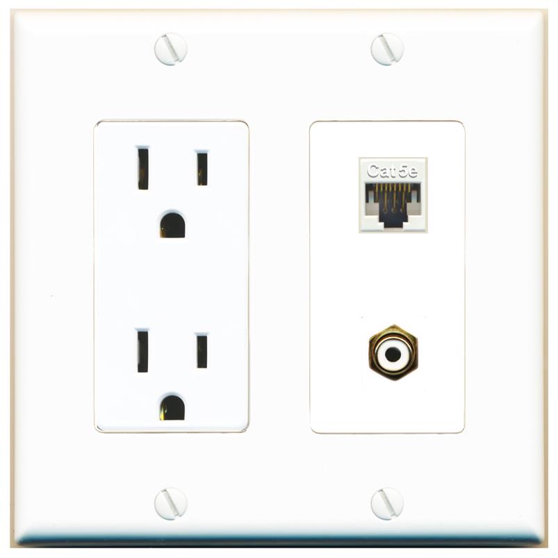 CAT5E RCA-WHITE Wall Plate [White]