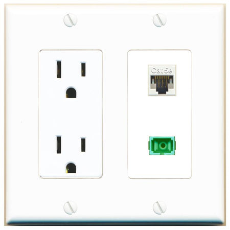 CAT5E SC-APC-SX Wall Plate [White]