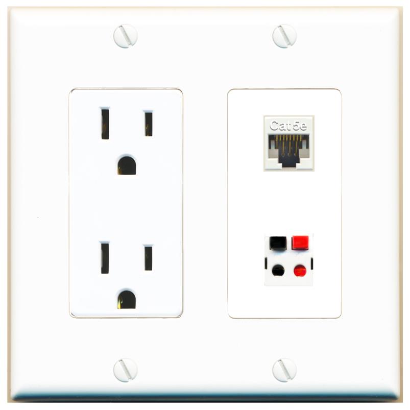CAT5E SPEAKER Wall Plate [White]