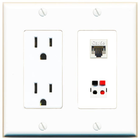 CAT5E SPEAKER Wall Plate [White]