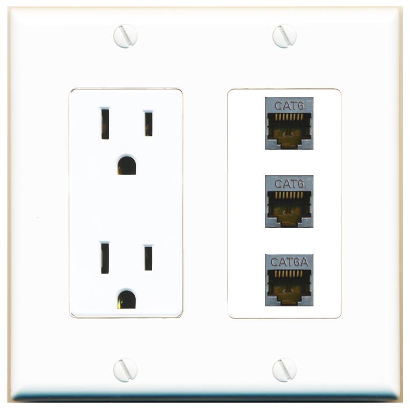 2 CAT6-SHIELDED 1 CAT6A Wall Plate [White]