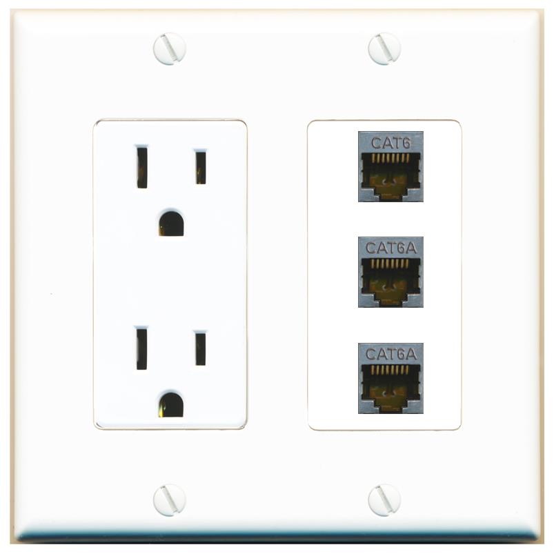 1 CAT6-SHIELDED 2 CAT6A Wall Plate [White]