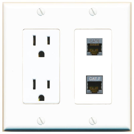 CAT6-SHIELDED CAT7 Wall Plate [White]