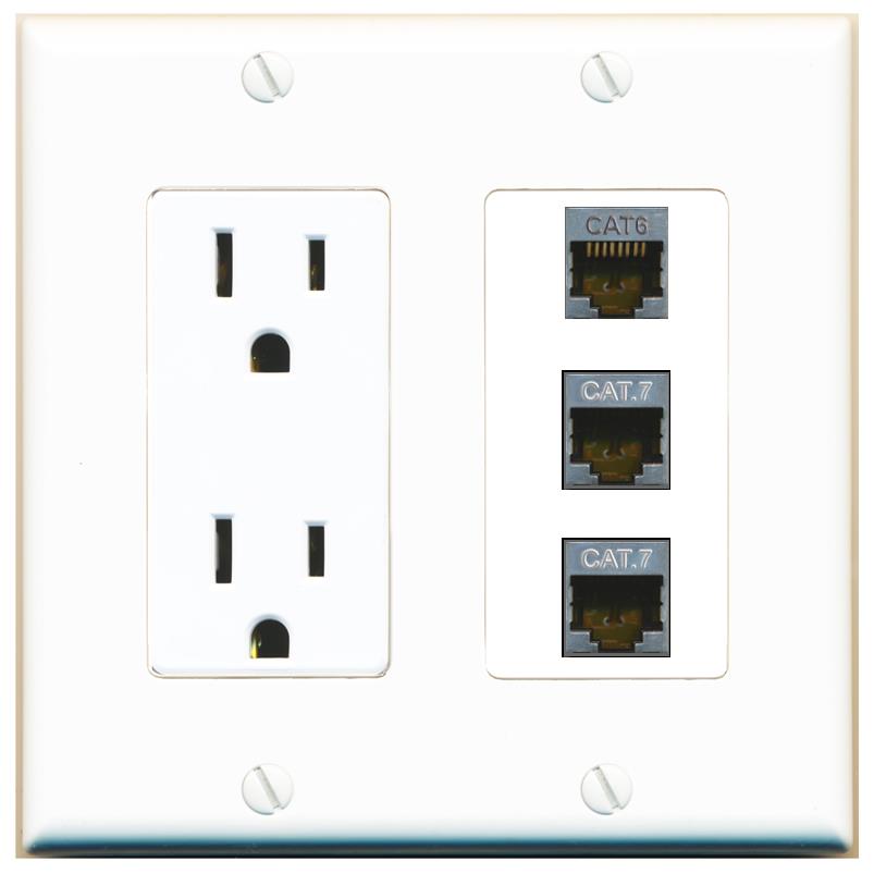 1 CAT6-SHIELDED 2 CAT7 Wall Plate [White]