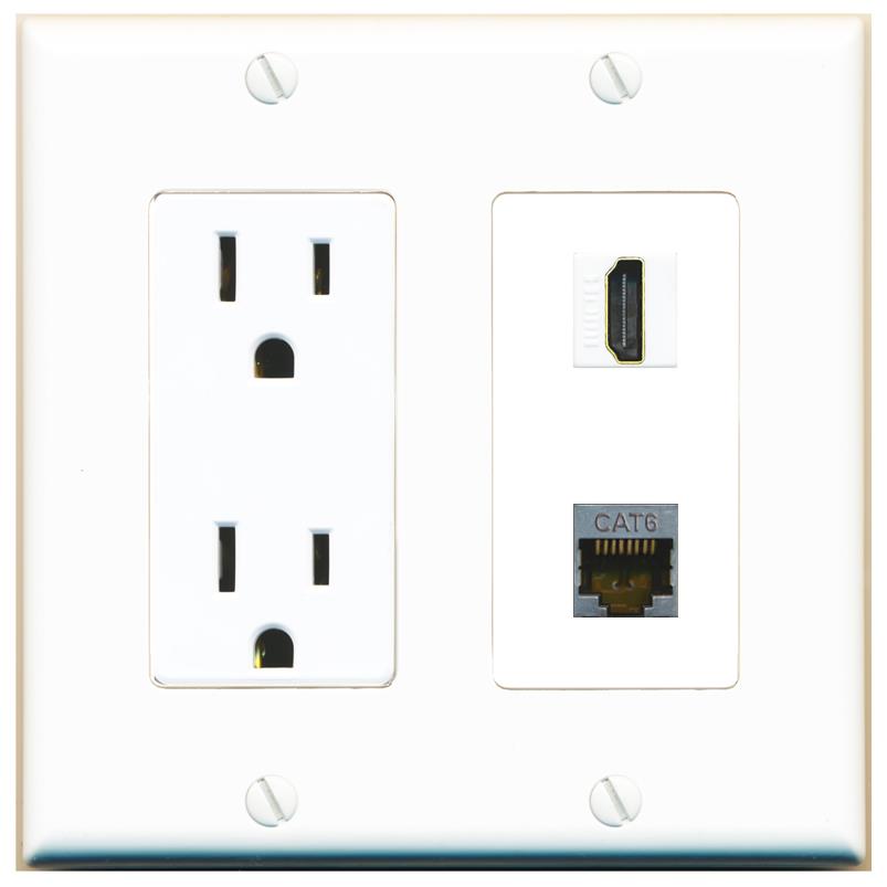 CAT6-SHIELDED HDMI Wall Plate [White]