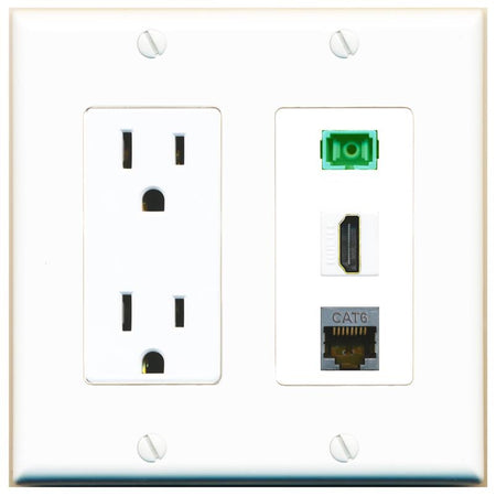 1 CAT6-SHIELDED 1 HDMI 1 SC-APC-SX Wall Plate [White]