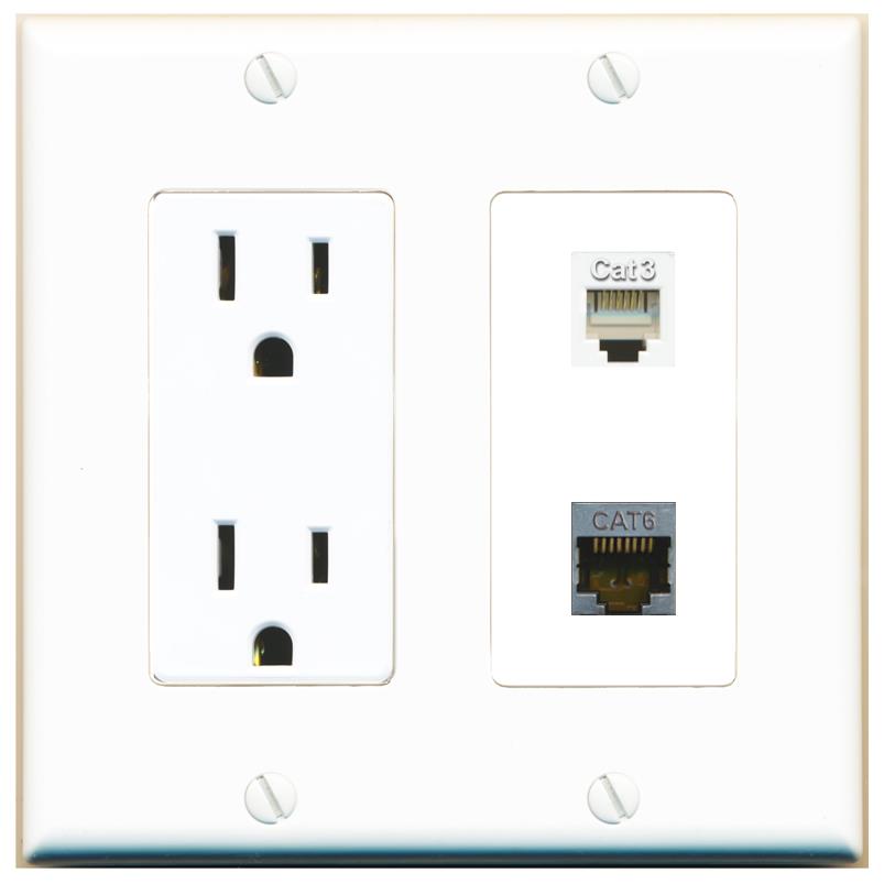 CAT6-SHIELDED PHONE Wall Plate [White]