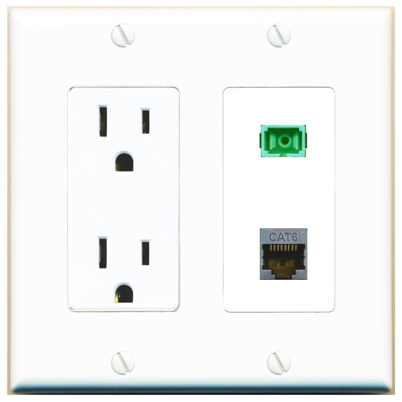 CAT6-SHIELDED SC-APC-SX Wall Plate [White]
