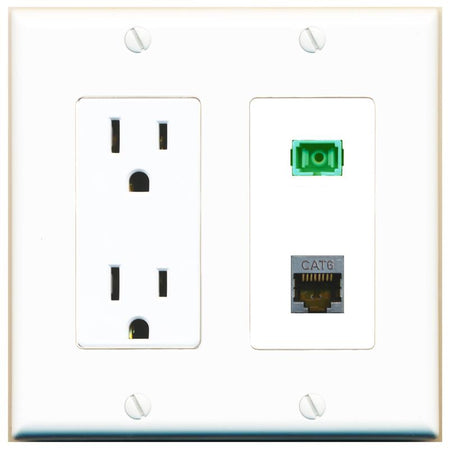 CAT6-SHIELDED SC-APC-SX Wall Plate [White]
