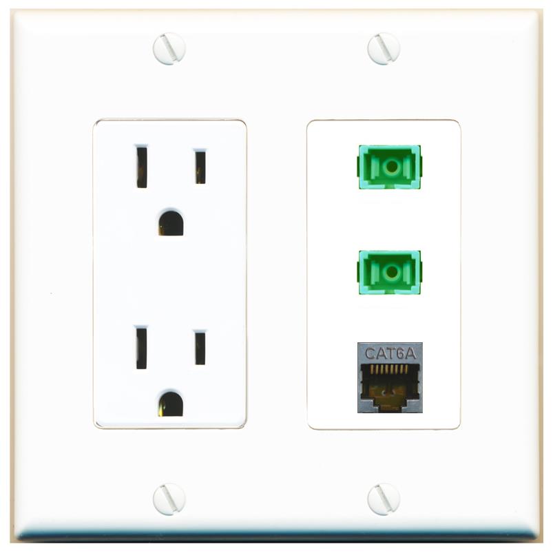 1 CAT6A 2 SC-APC-SX Wall Plate [White]