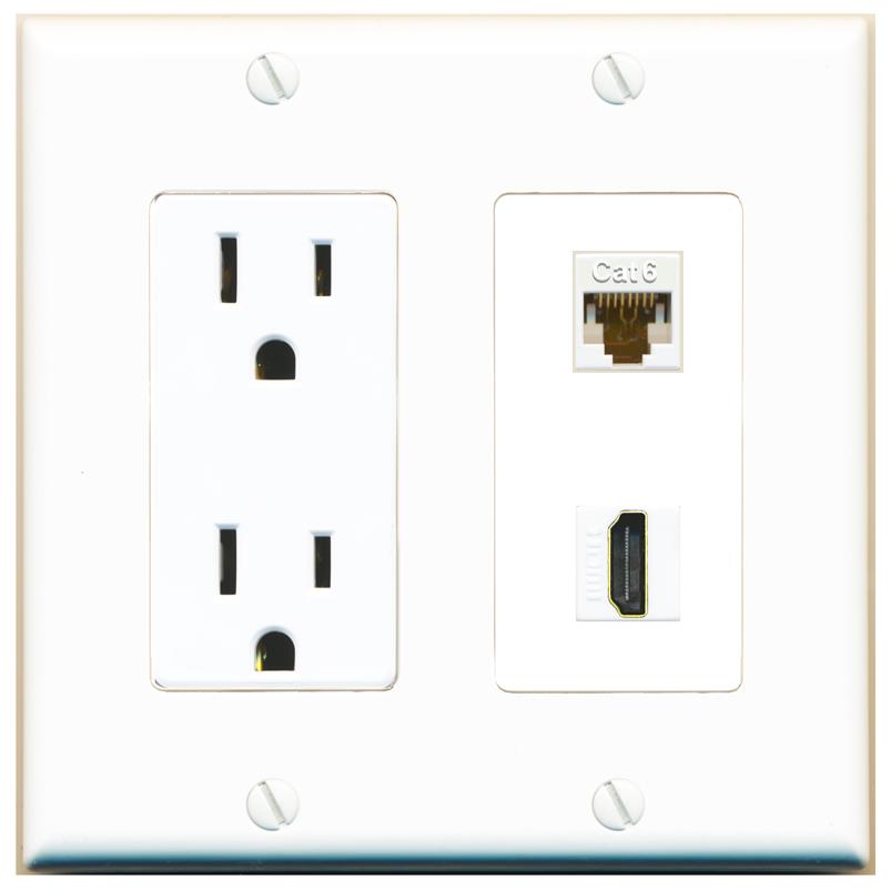 CAT6 HDMI Wall Plate [White]