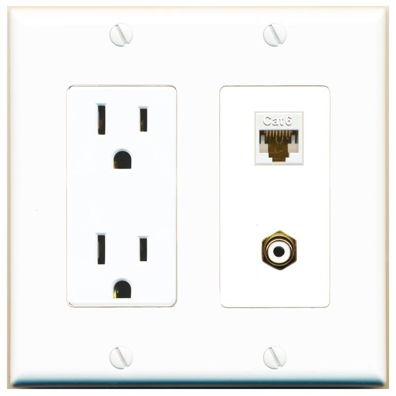 CAT6 RCA-WHITE Wall Plate [White]