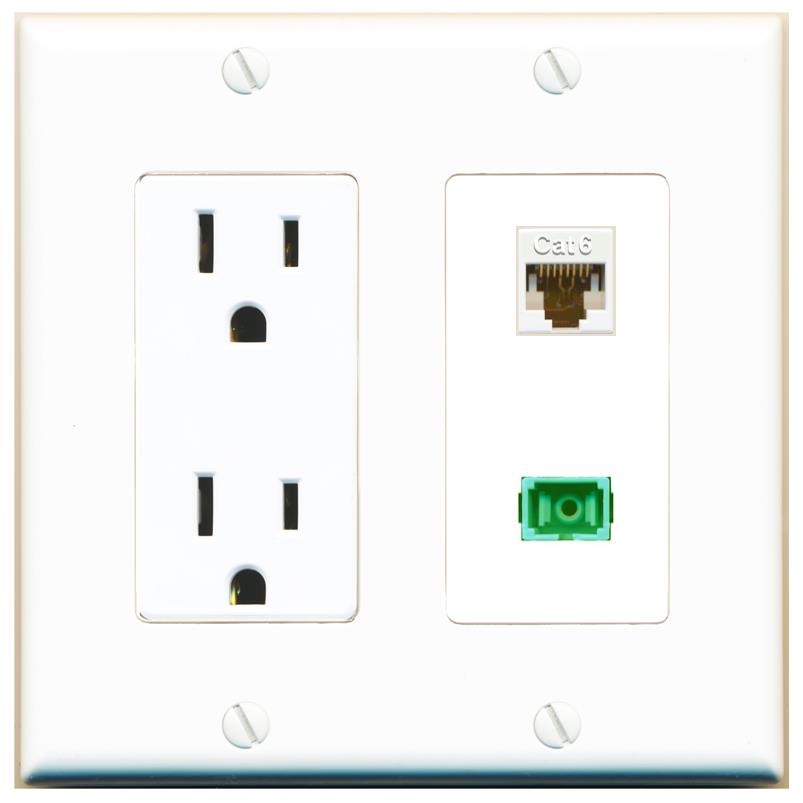 CAT6 SC-APC-SX Wall Plate [White]