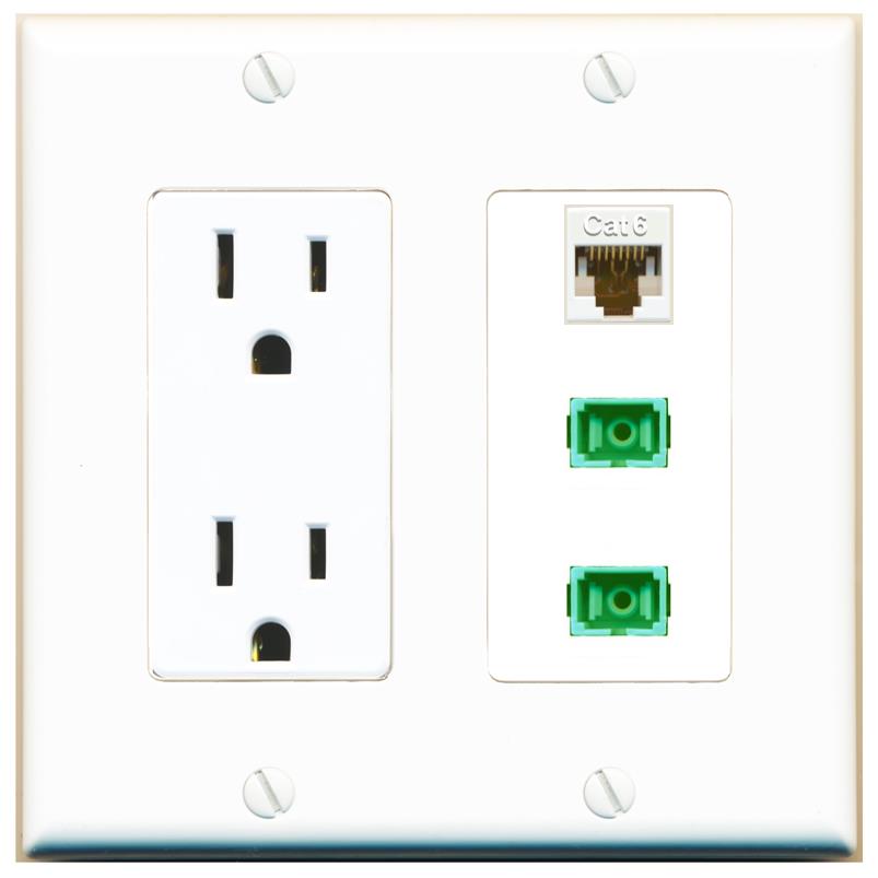 1 CAT6 2 SC-APC-SX Wall Plate [White]