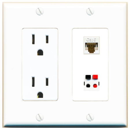 CAT6 SPEAKER Wall Plate [White]