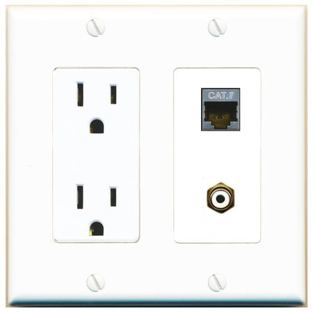 CAT7 RCA-WHITE Wall Plate [White]