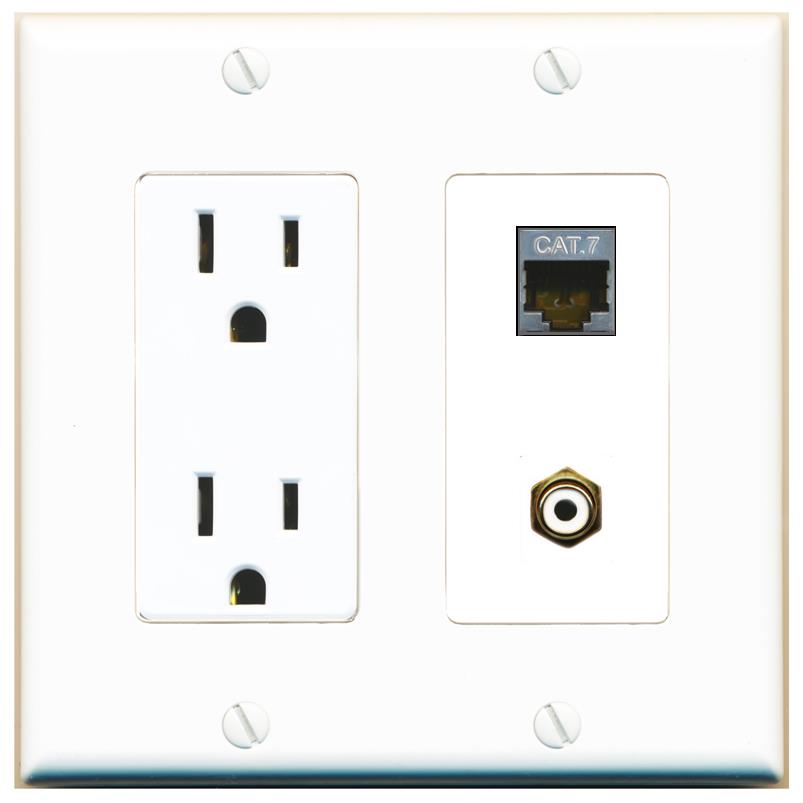 CAT7 RCA-WHITE Wall Plate [White]