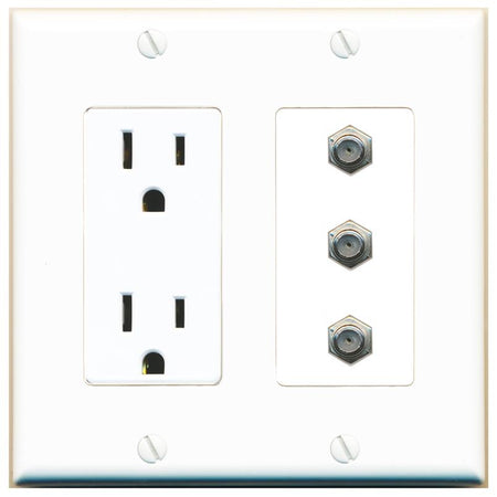 3 COAX Wall Plate [White]