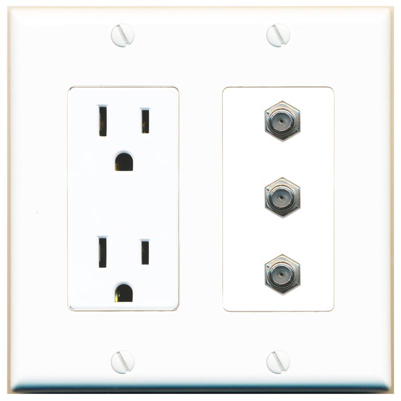 3 COAX Wall Plate [White]