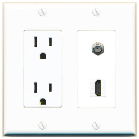 COAX HDMI Wall Plate [White]