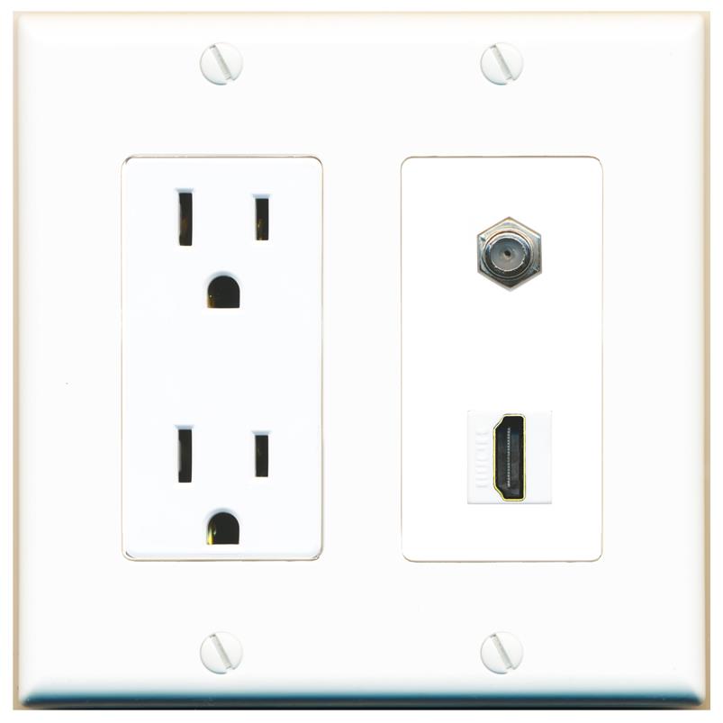 COAX HDMI Wall Plate [White]