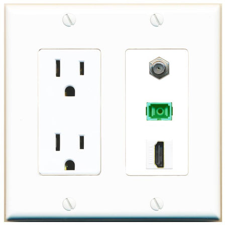 1 COAX 1 HDMI 1 SC-APC-SX Wall Plate [White]