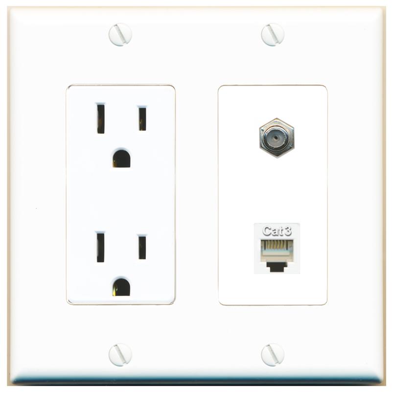 COAX PHONE Wall Plate [White]