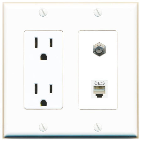 COAX PHONE Wall Plate [White]