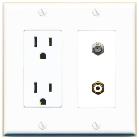 COAX RCA-WHITE Wall Plate [White]