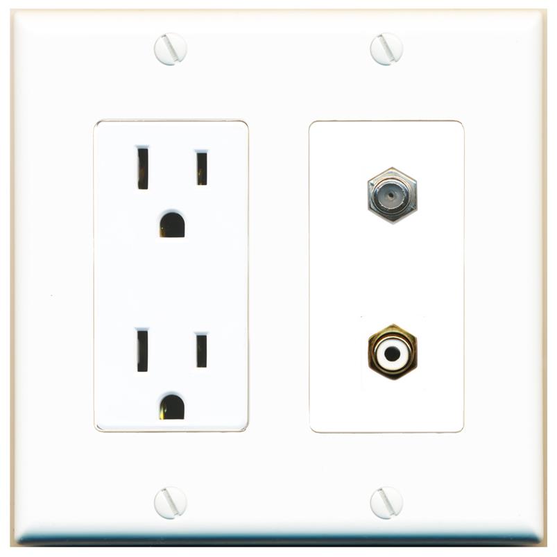 COAX RCA-WHITE Wall Plate [White]