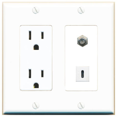 COAX USBC Wall Plate [White]
