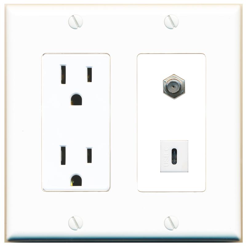 COAX USBC Wall Plate [White]