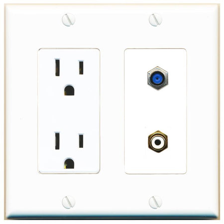 F81 RCA-WHITE Wall Plate [White]