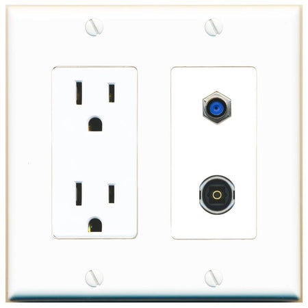 F81 TOSLINK Wall Plate [White]