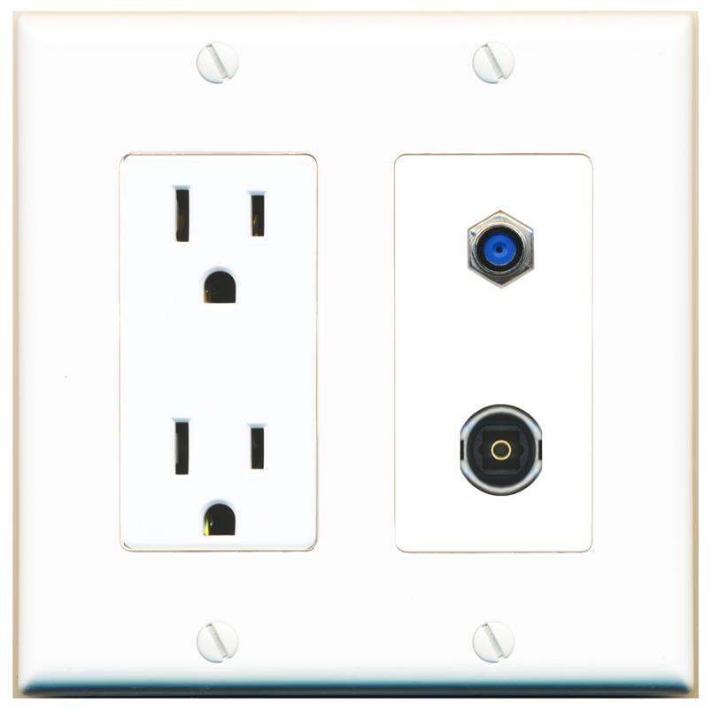 F81 TOSLINK Wall Plate [White]