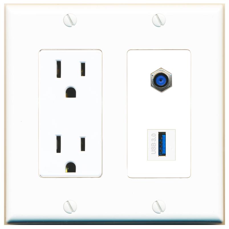 F81 USB-3 Wall Plate [White]