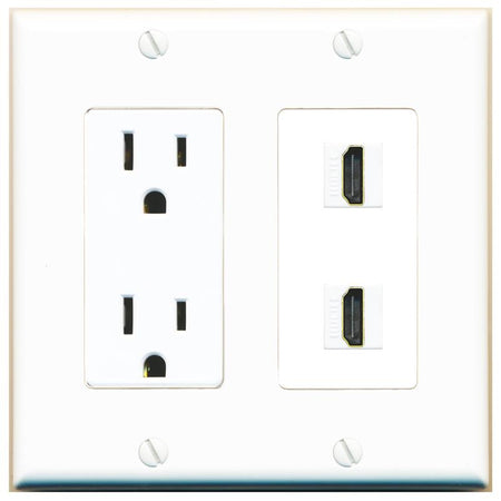 2 HDMI Wall Plate [White]