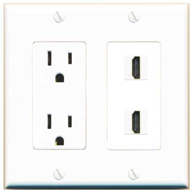 2 HDMI Wall Plate [White]