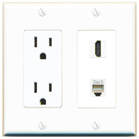 HDMI PHONE Wall Plate [White]