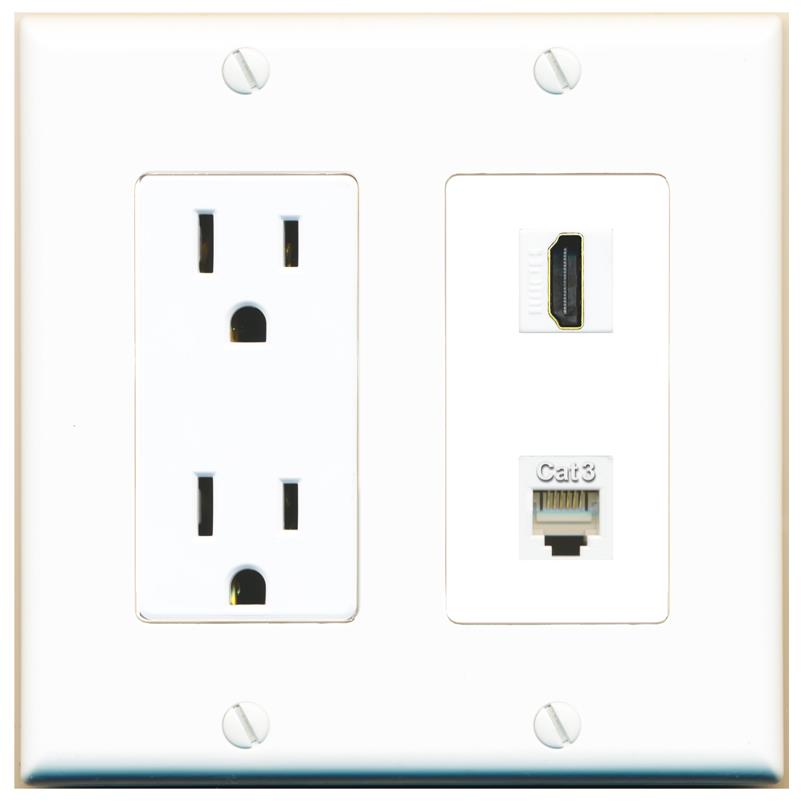 HDMI PHONE Wall Plate [White]