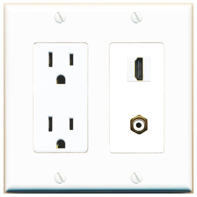 HDMI RCA-WHITE Wall Plate [White]