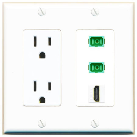 1 HDMI 2 SC-APC-SX Wall Plate [White]