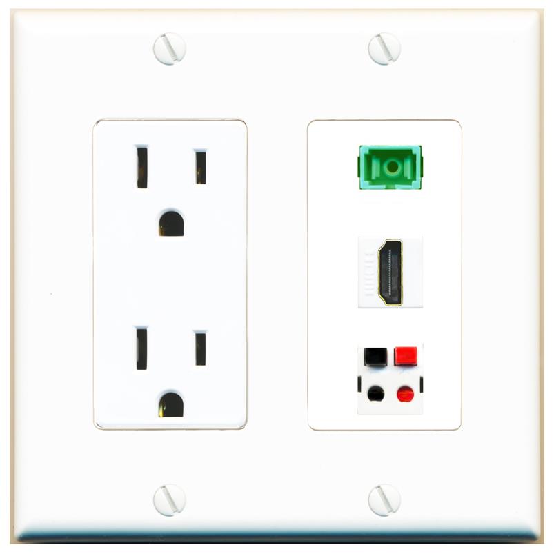 1 HDMI 1 SC-APC-SX 1 SPEAKER Wall Plate [White]